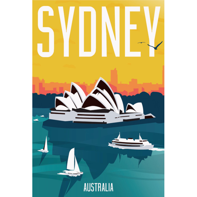 V637-WF-YELLOWSYDNEY-202508260720-00 Yellow Sydney Wall Art 20x30cm - Image 1