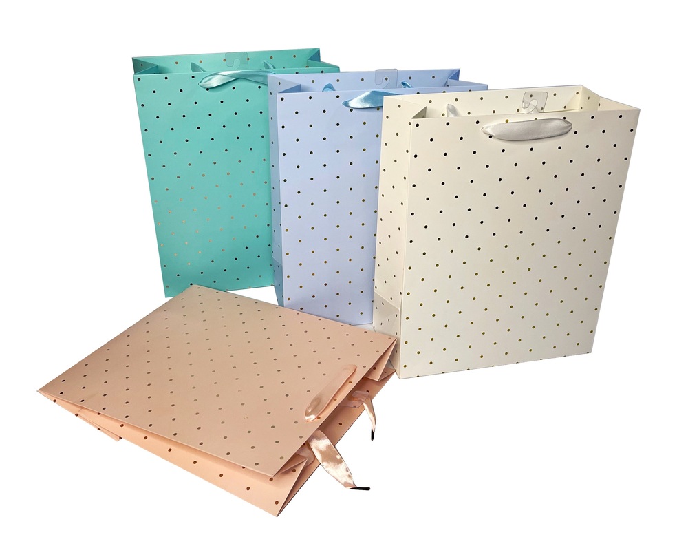V637-WRP30427-202508260852-00 bulk 24 Xlarge Foil Dot Gift Bag Assort 43cm - Image 1