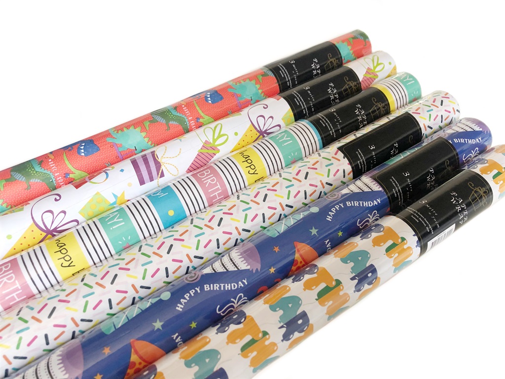 V637-WRP31801-202508260740-00 bulk 50 Happy Birthday Gift Wrap 70cmx3m 38mm Core - Image 1