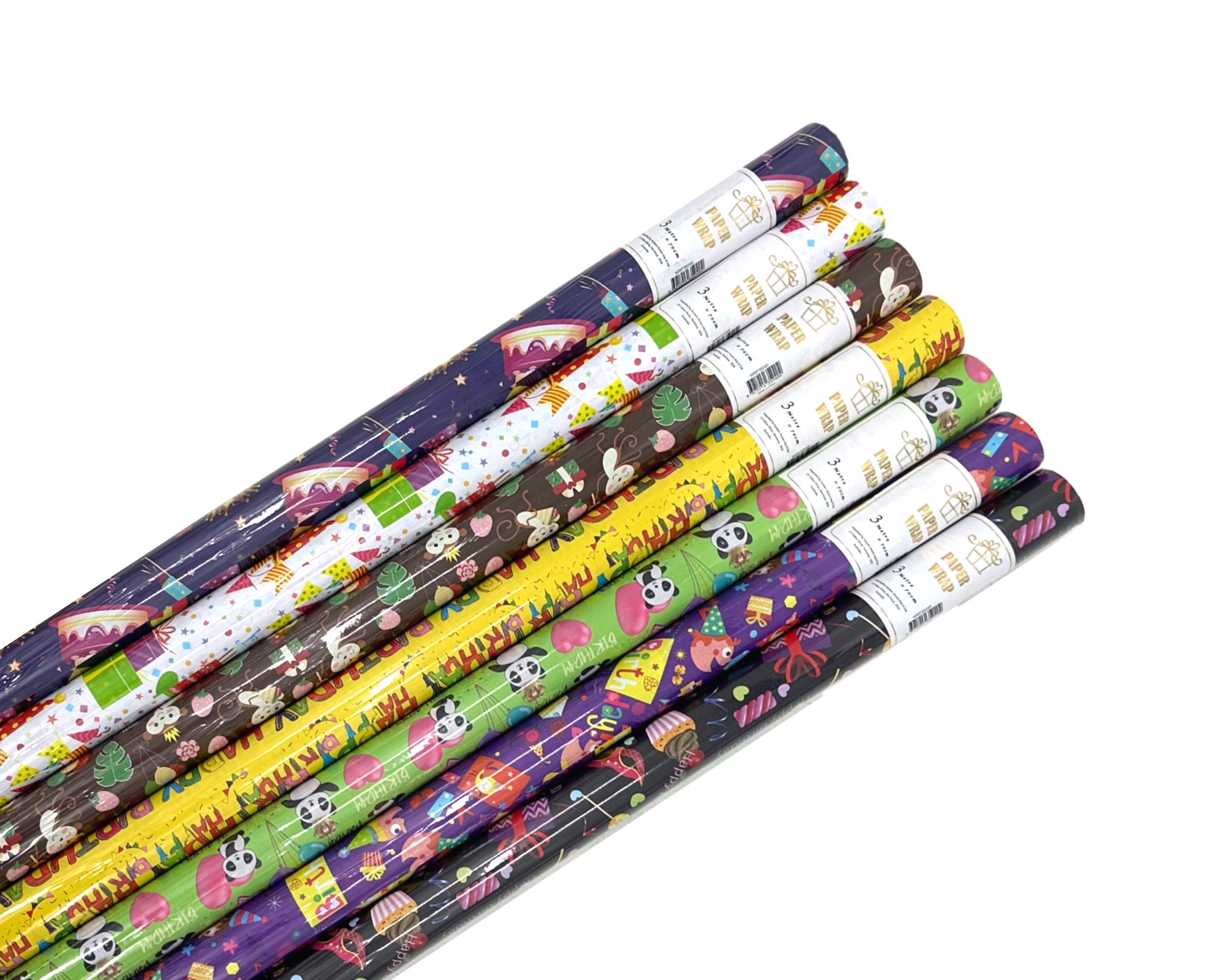 V637-WRP35240-202508260752-00 bulk 50 New Happy Birthday Gift Wrap 70Cmx3M 38Mm Core - Image 1