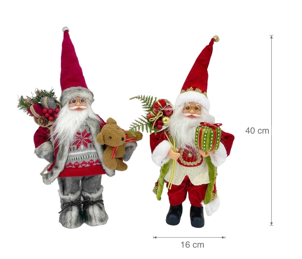 V637-XMS31005-202508260820-00 bulk 6 Xmas Plush Standing Santa Assort 40cm - Image 1
