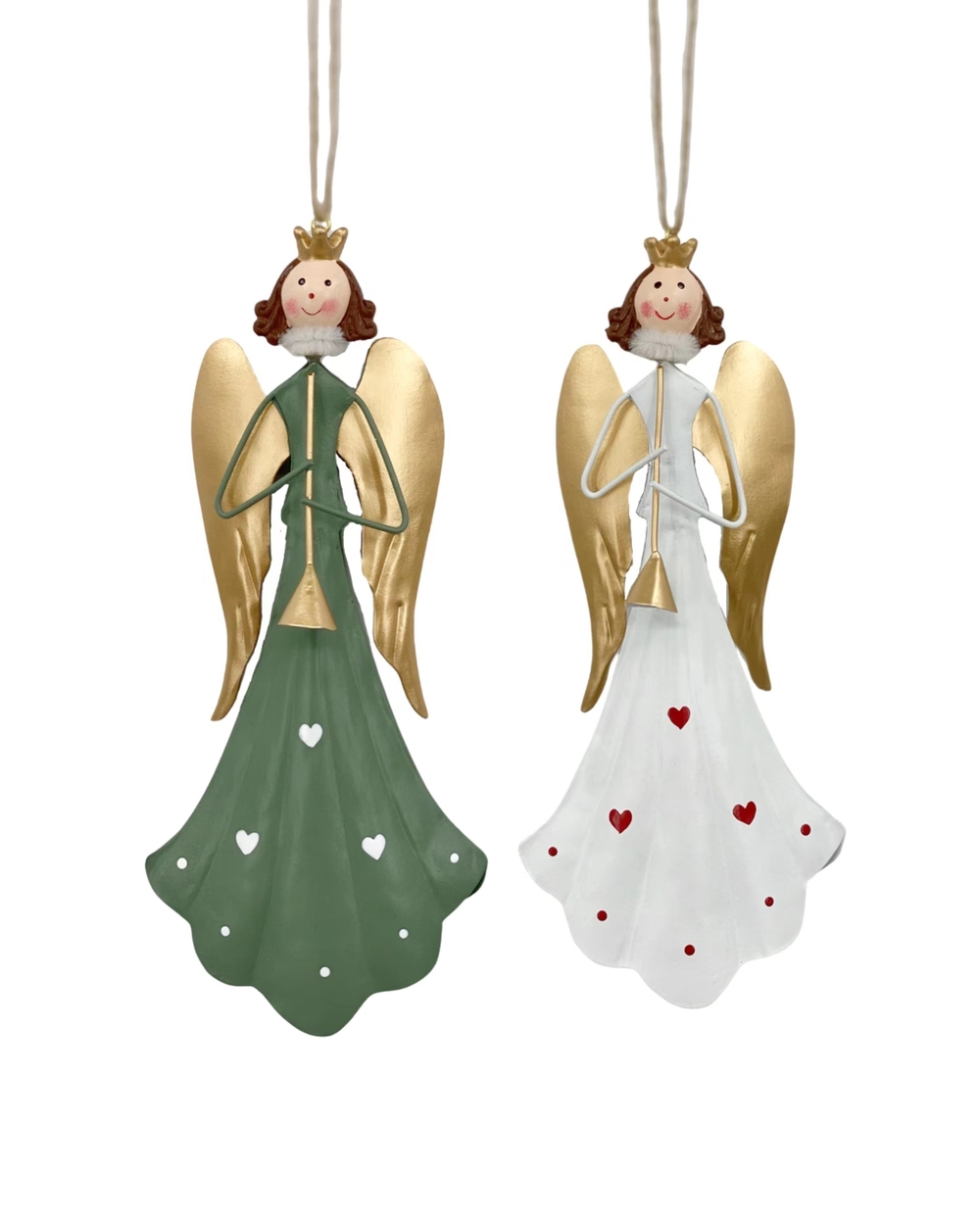 V637-XMS33316-202508260835-00 bulk 12 Xmas Metal Angel Hanging Assort 20cm - Image 1