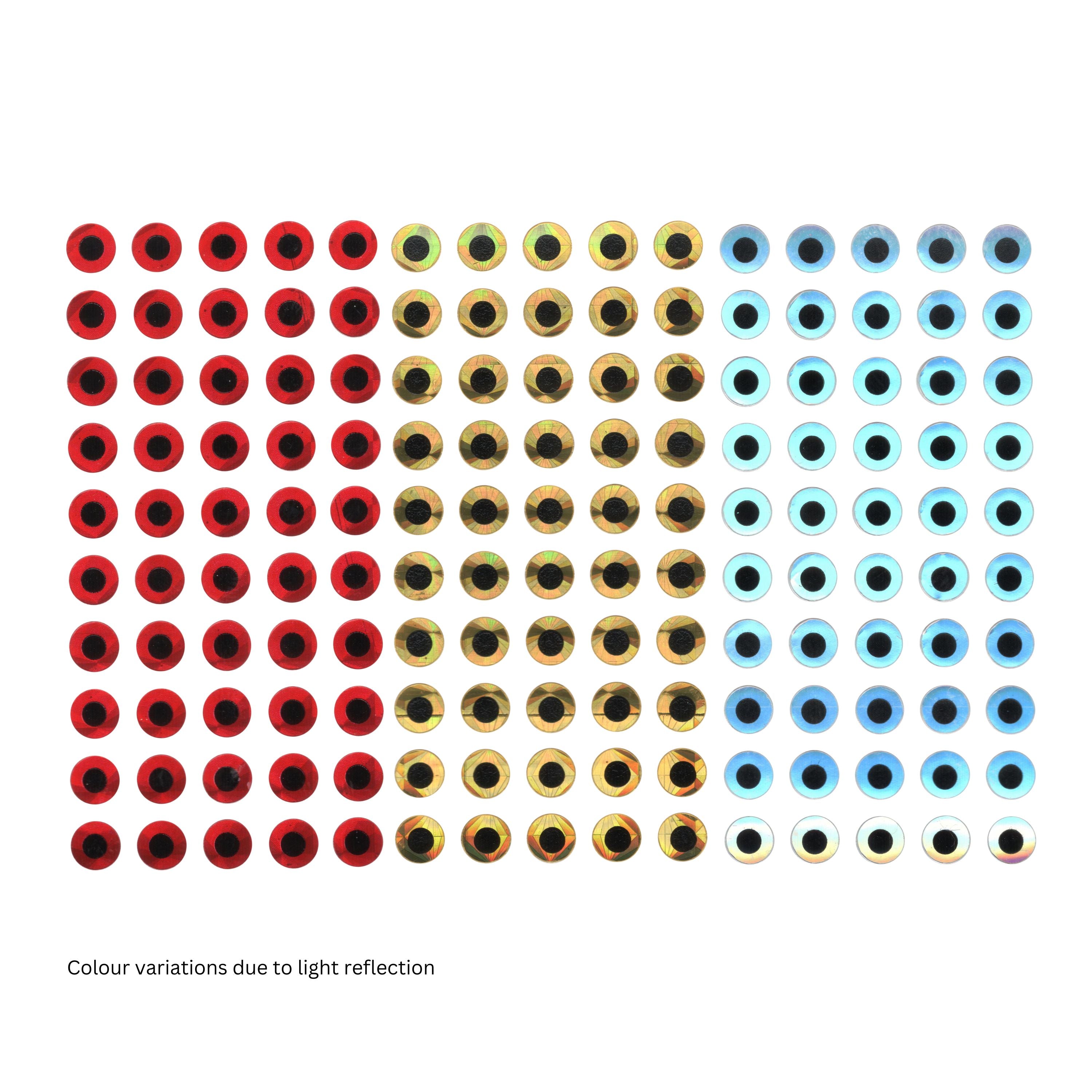 V658-93MC000340072-202507311121-00 Artizan Flat Lure Eyes, 5mm, Gold/Red/Silver, Qty 150 - Image 1