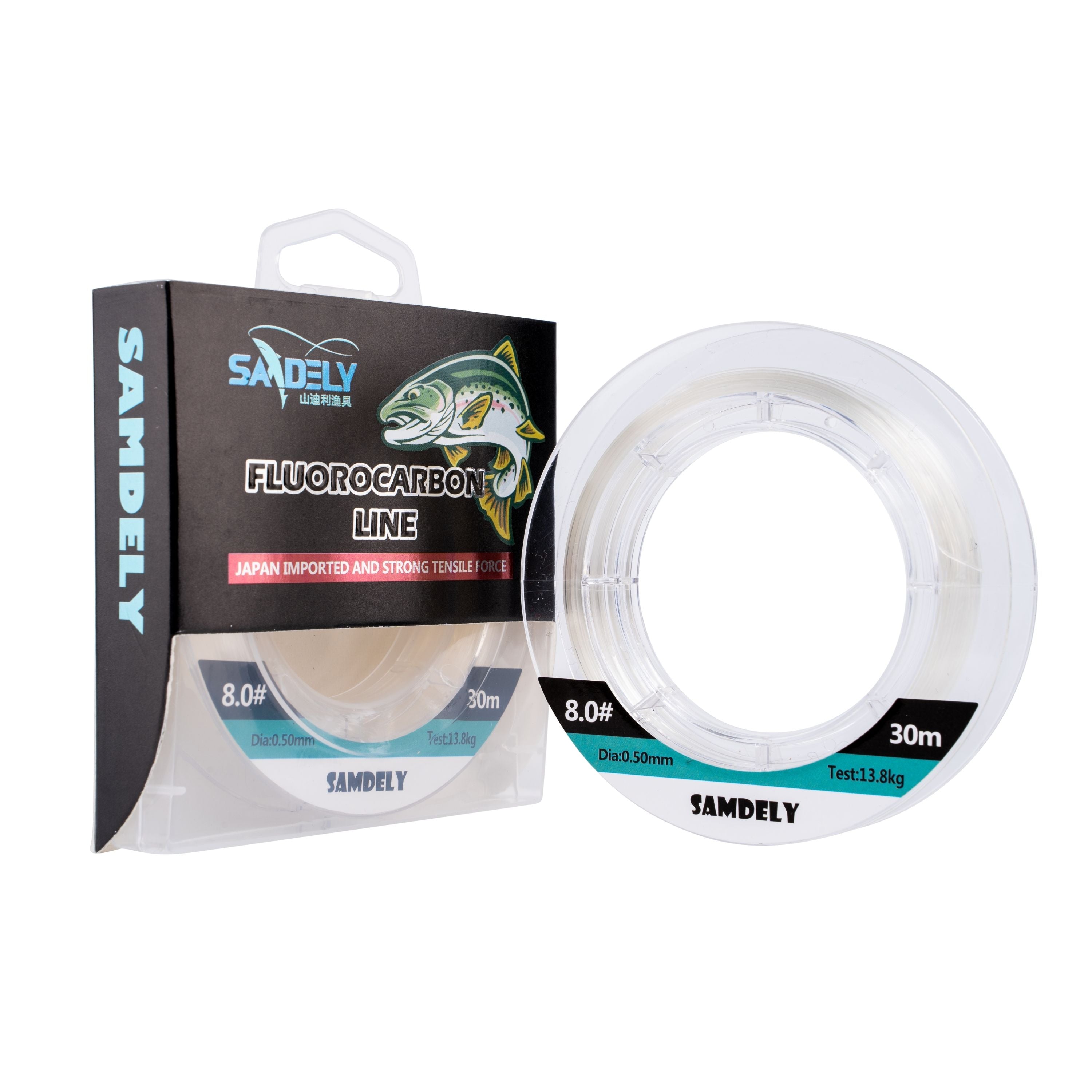 V658-93MC000630402-202507311235-00 Samdely Clear Fluorocarbon Leader, #2.0, 10lb, 30Mtr - Image 1
