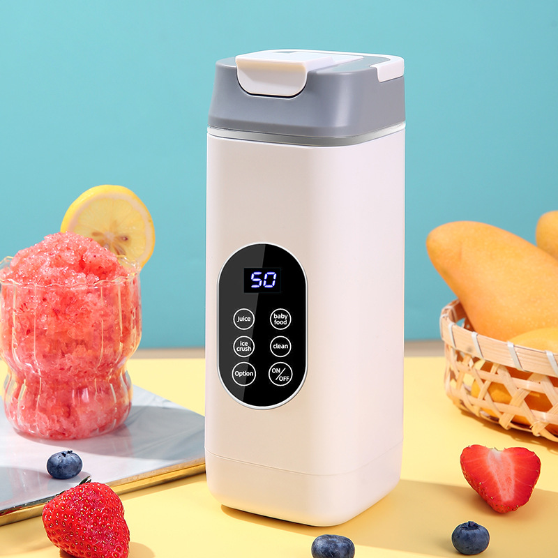 V888-ELOSUNG29740-202506190643-00 Wireless Portable Juicer Blender - 420ml, 12 Blades, 5-Hour Ice Storage, Digital Display & USB-C Charging(white) - Image 1