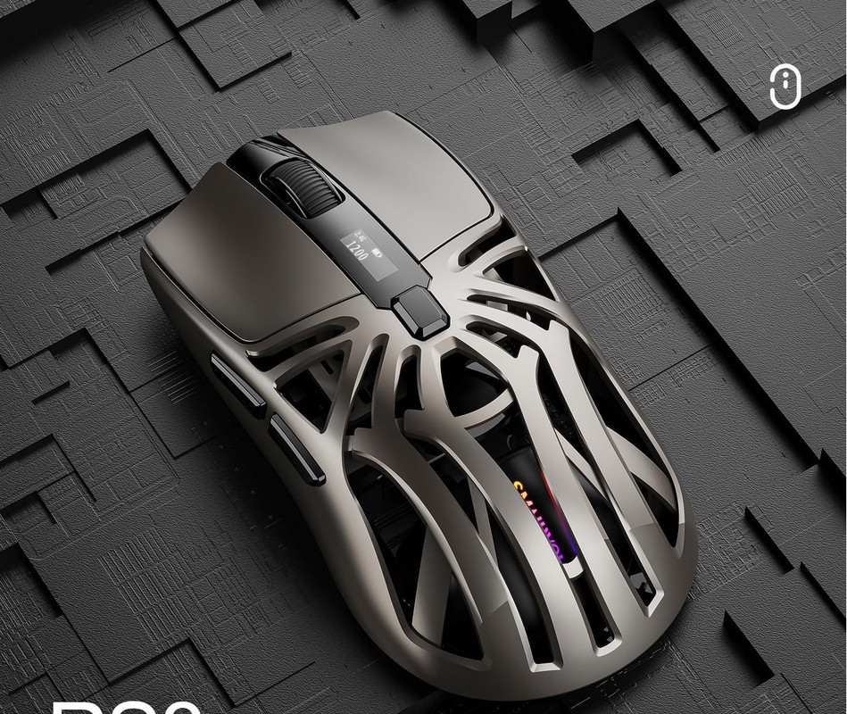 V888-ELOSUNG29821-202506190713-00 Tri-Mode Wireless Gaming Mouse - 1KHz Polling, 10000 DPI, Digital Display, Lightweight 73g(grey) - Image 1