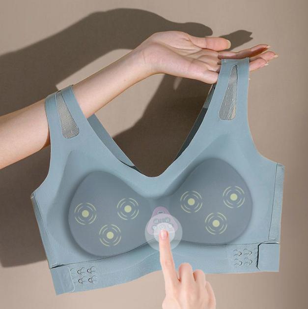 V888-ELOSUNG32384-202506190646-00 Size XXL Blue Wireless Electric Breast Massager Bra - 5 Modes Vibration & 3 Heat Levels for Lifting Comfort & Wellness - Image 1