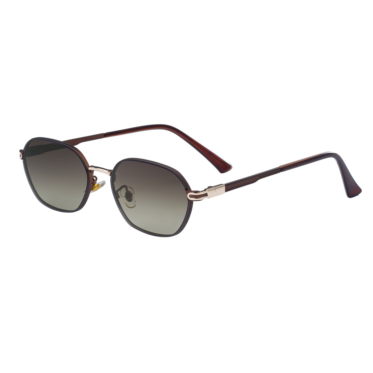 V888-ELOSUNG32394-202506190648-00 Dark Green Gradient Lenses Chic Oval Sunglasses for Women - UV400 Protection Lightweight Metal Frame, Comfortable Design - Image 1