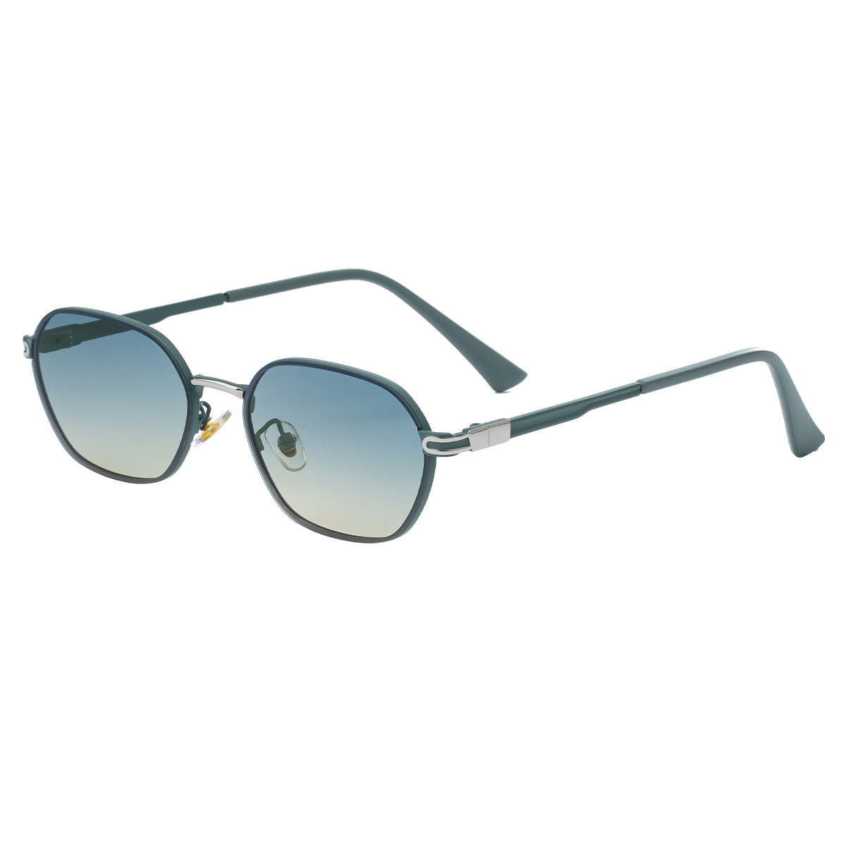 V888-ELOSUNG32398-202506190649-00 Green Gradient Lenses Chic Oval Sunglasses for Women - UV400 Protection Lightweight Metal Frame, Comfortable Design - Image 1