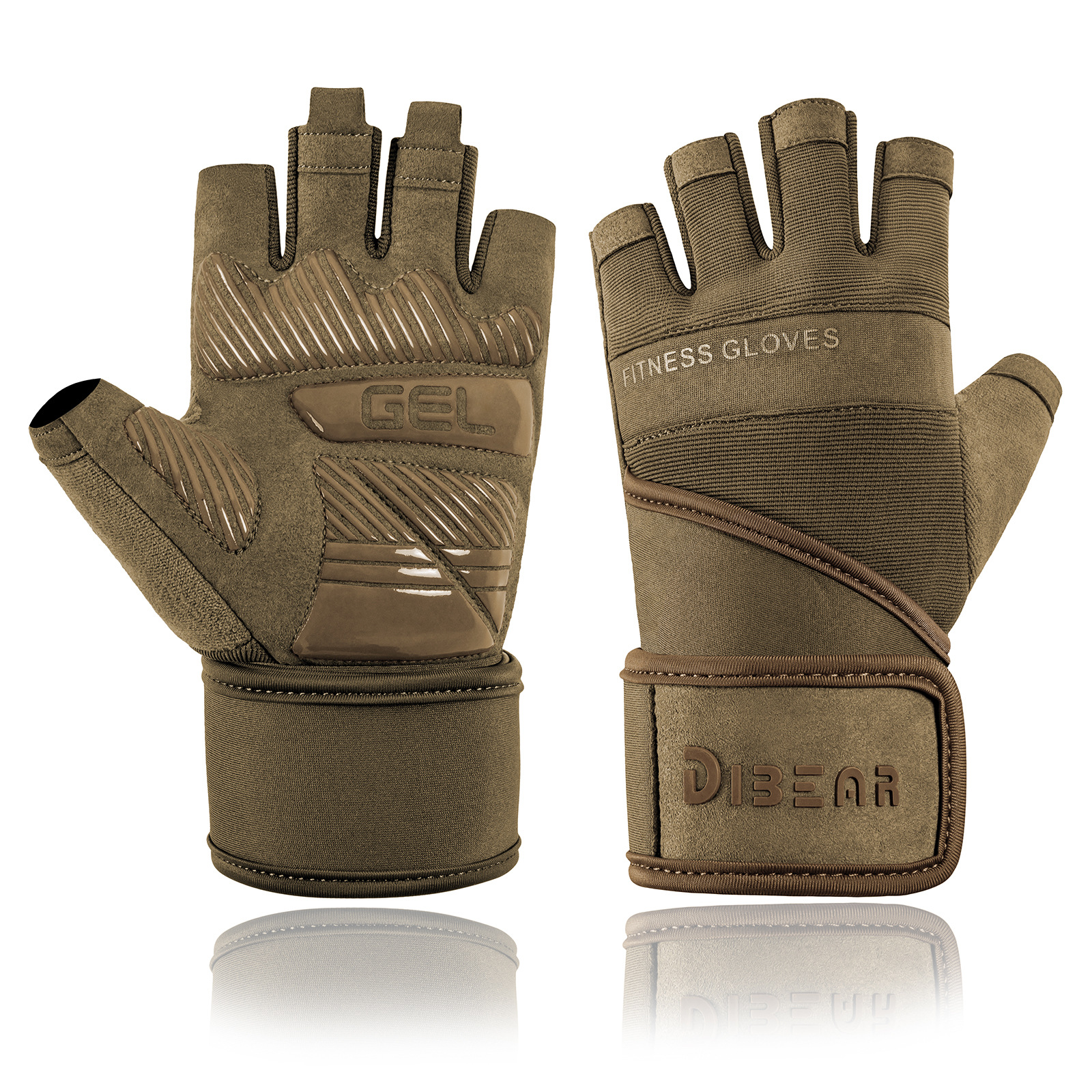 V888-ELOSUNG32415-202506190637-00 Size M Green Heavy Duty Workout Gloves with Wrist Support - Anti-Slip Gel Padded Gym Gloves for Weightlifting, Training & Fitness - Image 1