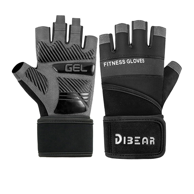 V888-ELOSUNG32423-202506191316-00 Size M Black Heavy Duty Workout Gloves with Wrist Support - Anti-Slip Gel Padded Gym Gloves for Weightlifting, Training & Fitness - Image 1