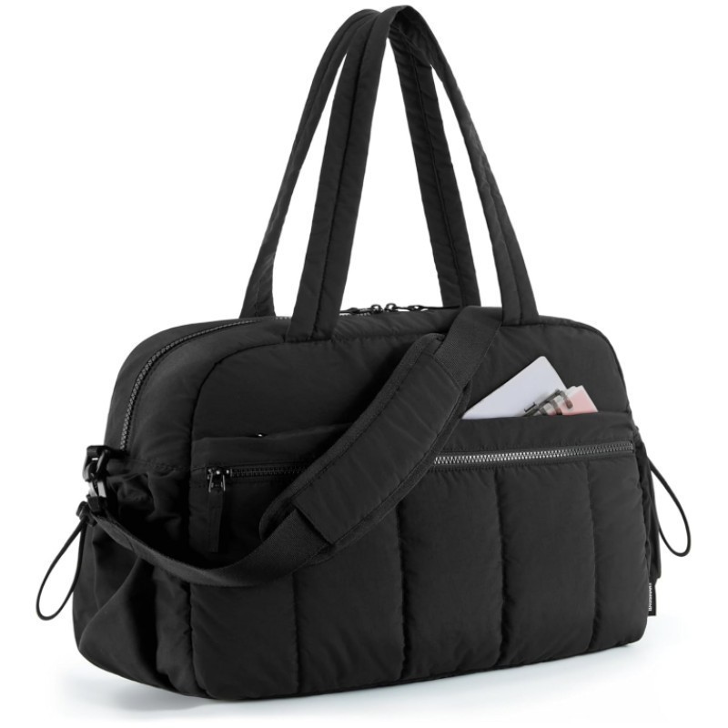V888-ELOSUNG32466-202506191147-00 Black Versatile Carry-On Travel Duffel Bag - Airline Personal Item Size with Waterproof Wet Pocket & Trolley Sleeve - Image 1