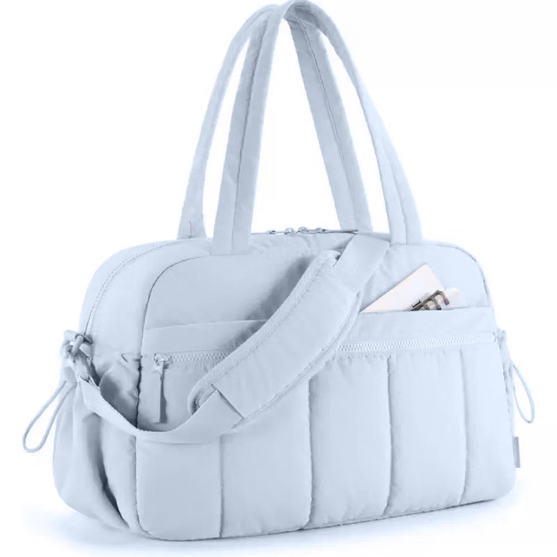 V888-ELOSUNG32471-202506191205-00 Light Blue Versatile Carry-On Travel Duffel Bag - Airline Personal Item Size with Waterproof Wet Pocket & Trolley Sleeve - Image 1