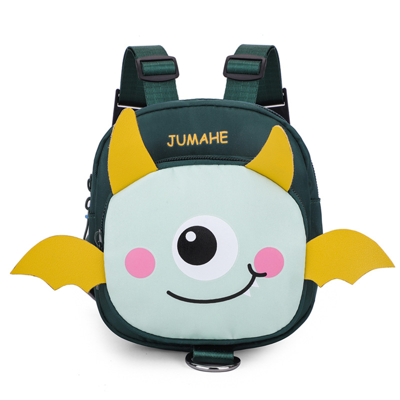 V888-ELOSUNG32547-202506191121-00 Dark Green Adorable Monster Pet Backpack Harness - Small Dog & Cat Treat Pouch with Poop Bag Dispenser - Image 1