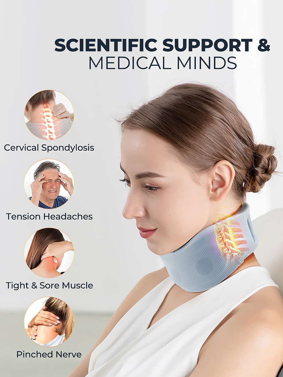 V888-ELOSUNG32755-202506301126-00 Size XL Light Blue Ergonomic Neck Support Brace - Soft Cervical Collar for Posture Correction and Pain Relief - Image 1