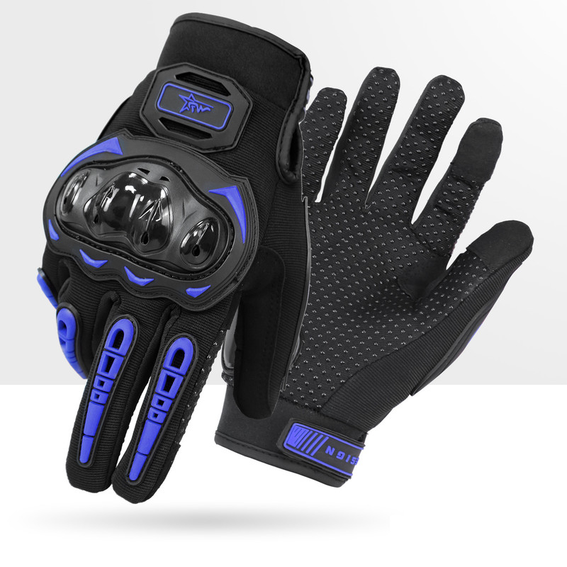 V888-ELOSUNG32788-202507021020-00 Size M Purple and Black Protective Motorcycle Riding Gloves - Hard Knuckle Armour & Touchscreen Fingertips - Image 1