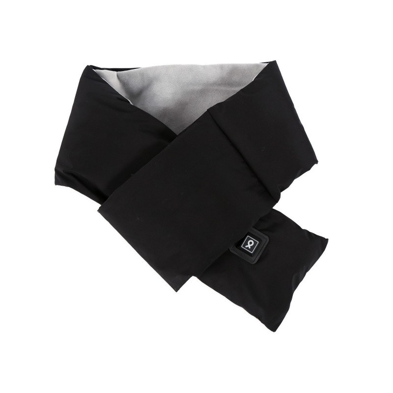 V888-ELOSUNG32861-202507070953-00 Black USB Electric Heated Scarf - Portable Puffer Neck Warmer with 3-Level Heat Control for Winter - Image 1