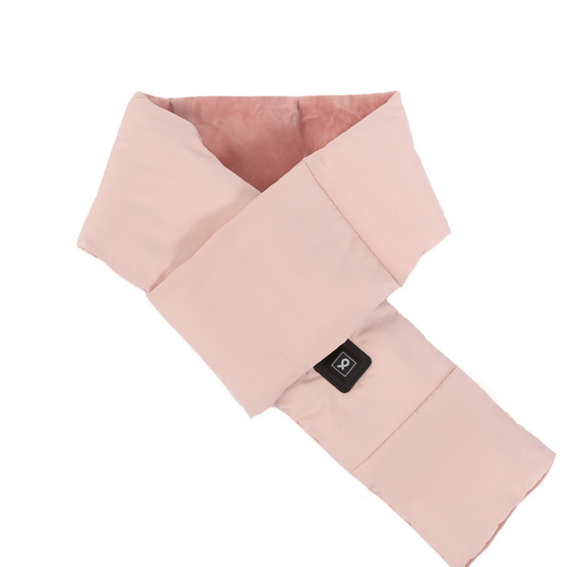 V888-ELOSUNG32863-202507070954-00 Pink USB Electric Heated Scarf - Portable Puffer Neck Warmer with 3-Level Heat Control for Winter - Image 1