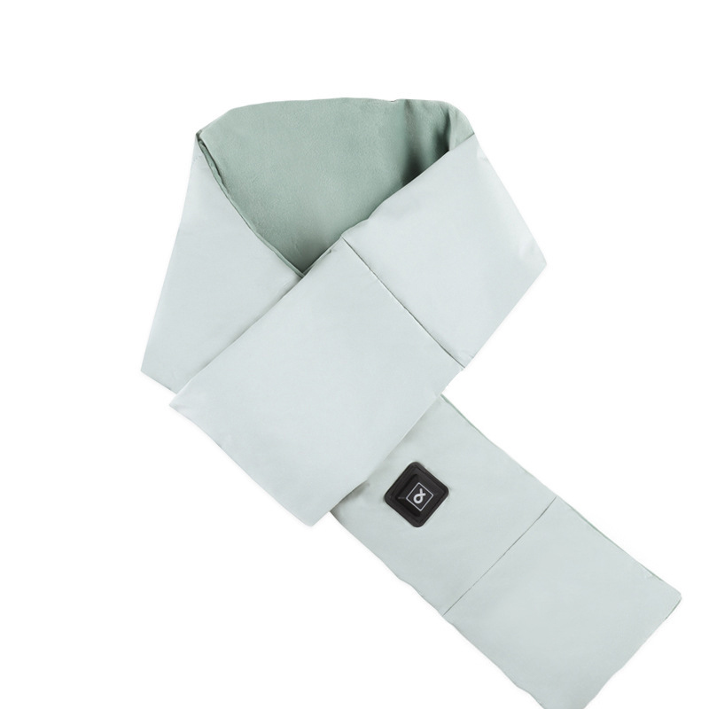 V888-ELOSUNG32864-202507070954-00 Light Green USB Electric Heated Scarf - Portable Puffer Neck Warmer with 3-Level Heat Control for Winter - Image 1