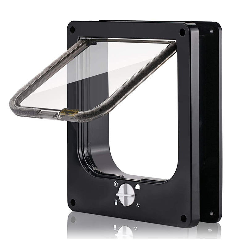 V888-ELOSUNG32890-202507100940-00 Size XL Black 4-Way Locking Pet Flap Door for Cats and Small Dogs - Weatherproof Magnetic Cat Door - Image 1