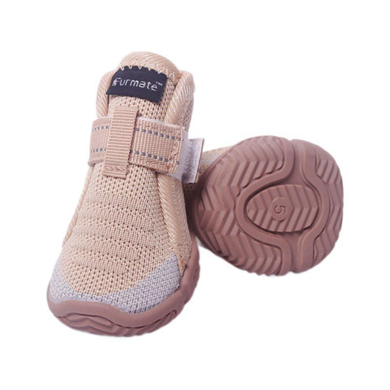 V888-ELOSUNG33344-202506191223-00 3# Khaki Breathable Woven Dog Shoes for Small to Medium Dogs - Non-Slip, Durable, Anti-Dirty Paw Protectors - Image 1