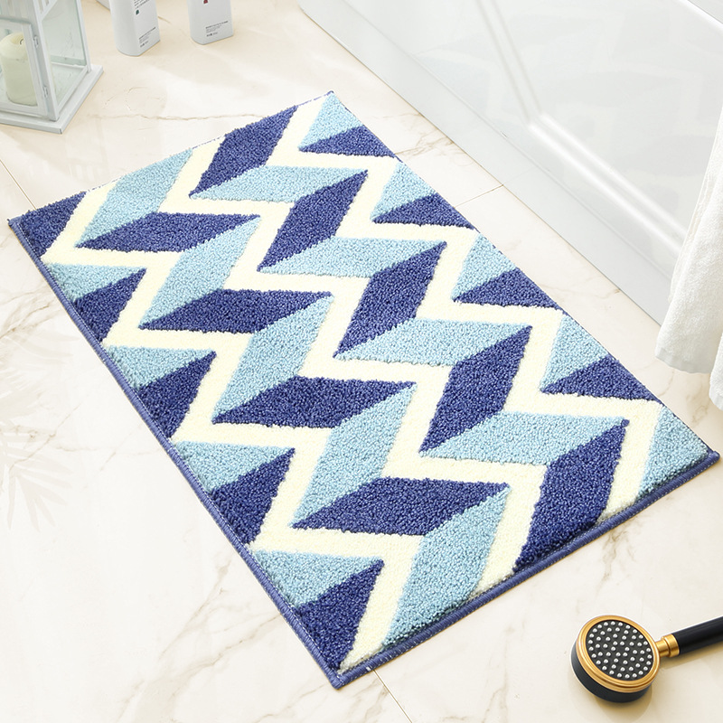 V888-ELOSUNG33543-202506301011-00 Blue Bathroom Mat - Super Absorbent Non-Slip Rug (40x60cm), Toilet Floor Mat for Bathroom/Bedroom/Entryway - Image 1