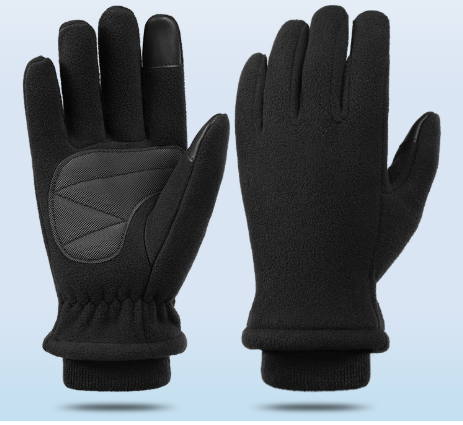 V888-ELOSUNG33630-202507021015-00 XS Black Winter Fleece Touchscreen Gloves - Warm & Water-Repellent for Cycling & Outdoor Sports - Image 1