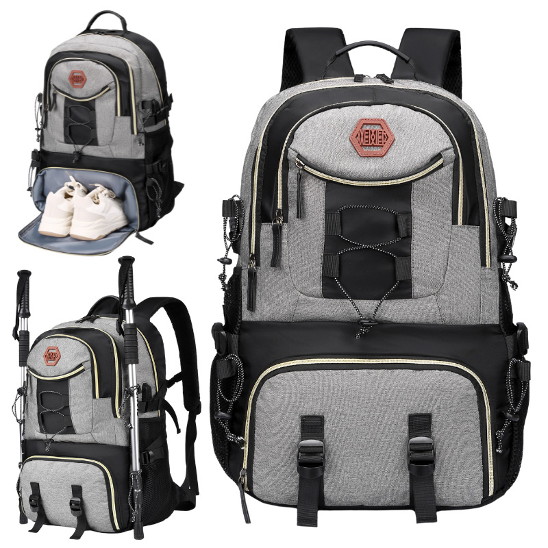 V888-ELOSUNG33669-202507021030-00 Dark Grey Stylish Large Capacity Backpack - Water-Resistant Oxford Rucksack for Travel, School & Daily Use - Image 1