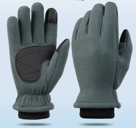 V888-ELOSUNG33677-202507041031-00 M Navy Blue Winter Fleece Touchscreen Gloves - Warm & Water-Repellent for Cycling & Outdoor Sports - Image 1