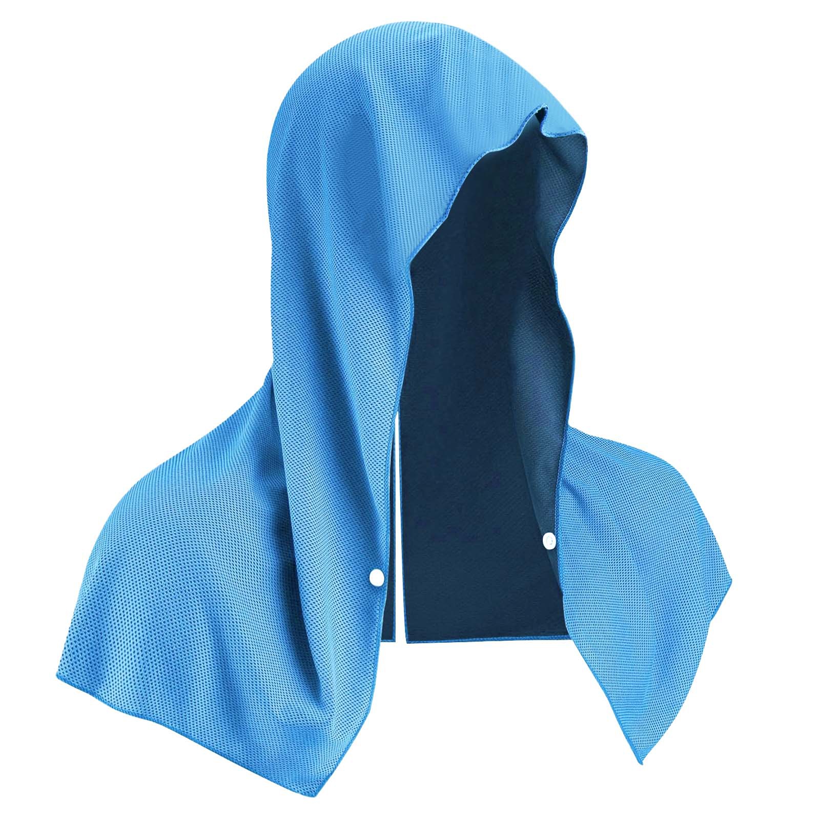 V888-ELOSUNG33716-202507160946-00 Blue 5-Pack Instant Cooling Towel Set - UPF Sun Protection Hooded Ice Towels for Sports & Outdoor Activities - Image 1