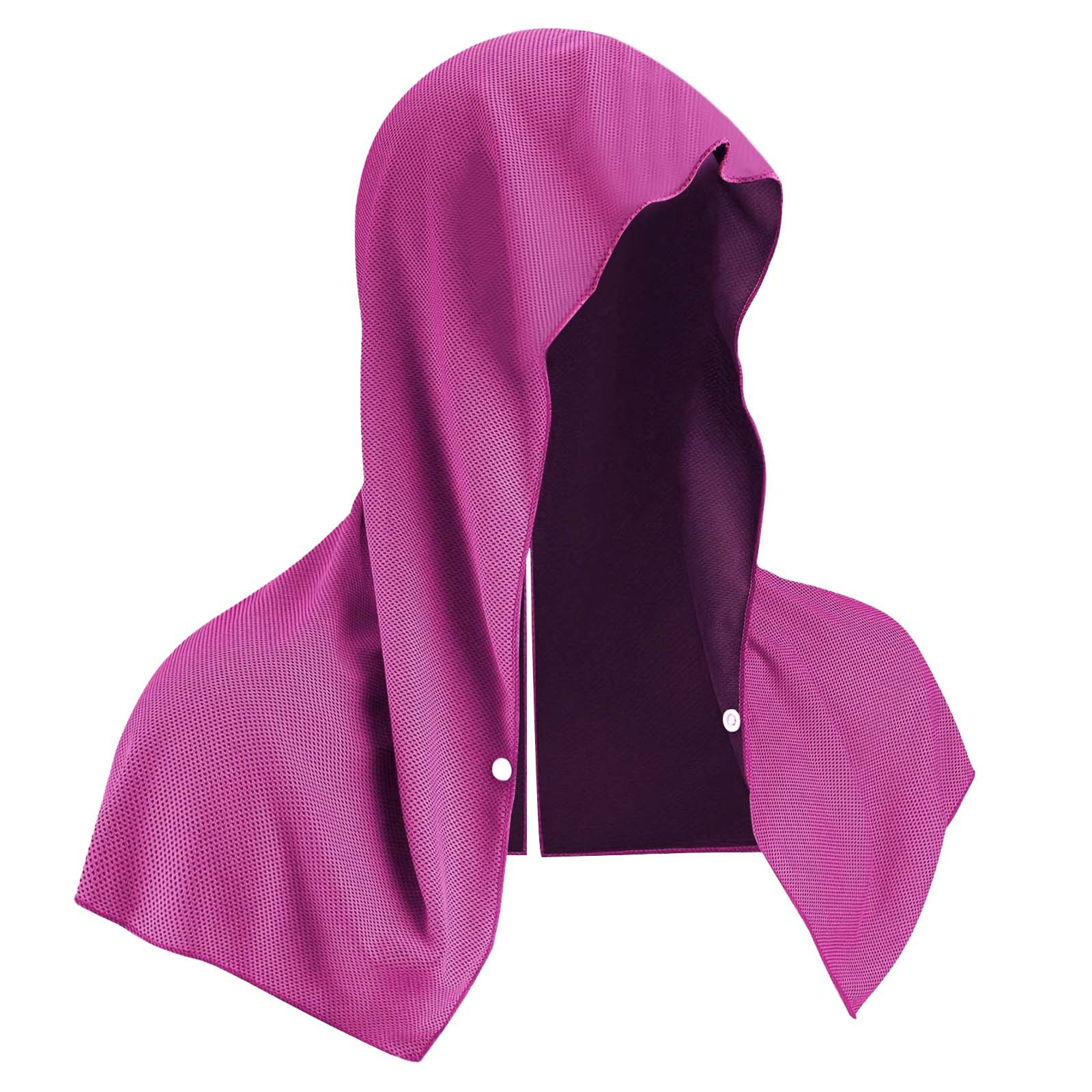 V888-ELOSUNG33717-202507160947-00 Rose Red 5-Pack Instant Cooling Towel Set - UPF Sun Protection Hooded Ice Towels for Sports & Outdoor Activities - Image 1