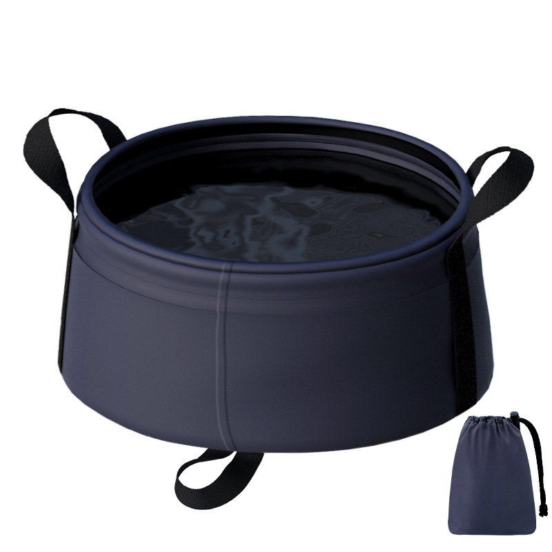 V888-ELOSUNG33739-202507301022-00 2PCS Blue 8.5L Portable Folding Water Basin - Collapsible Bucket with Carry Bag for Camping & Travel - Image 1