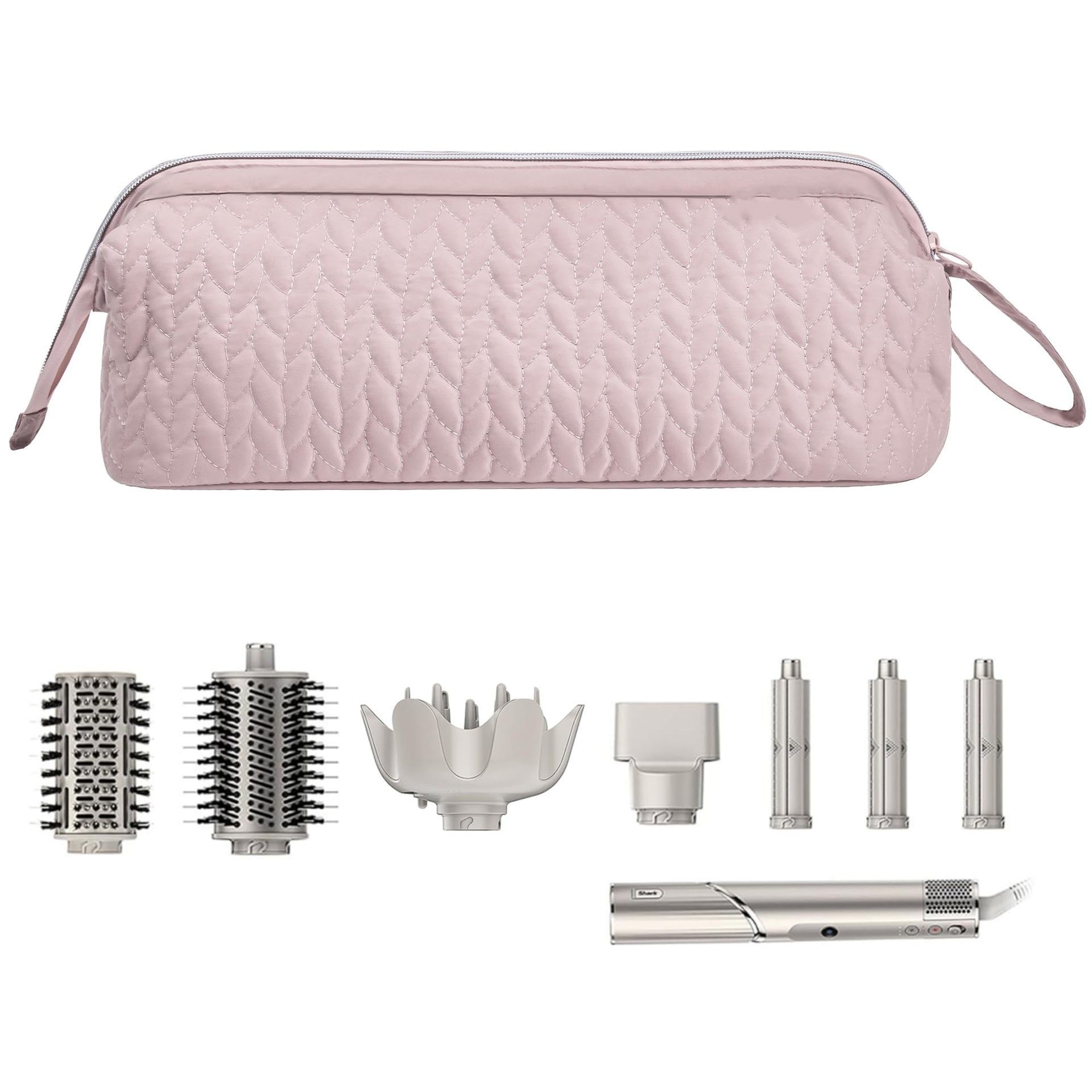 V888-ELOSUNG33749-202508111446-00 Pink Hair Styler Travel Case - Protective Storage Organizer Bag for Dryer, Curling Iron & Accessories - Image 1