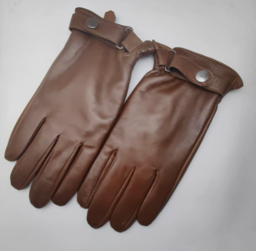 V888-ELOSUNG33794-202508191030-00 S Brown Premium Men's Genuine Sheepskin Leather Driving & Cycling Gloves - Image 1