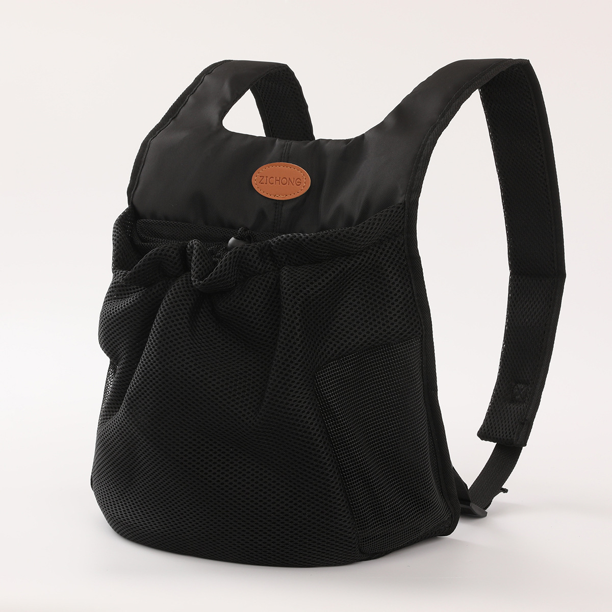 V888-ELOSUNG33822-202509011325-00 S Black Hands-Free Pet Carrier Backpack for Small Dogs & Cats - Breathable Chest Pack for Outdoor Travel & Hiking - Image 1