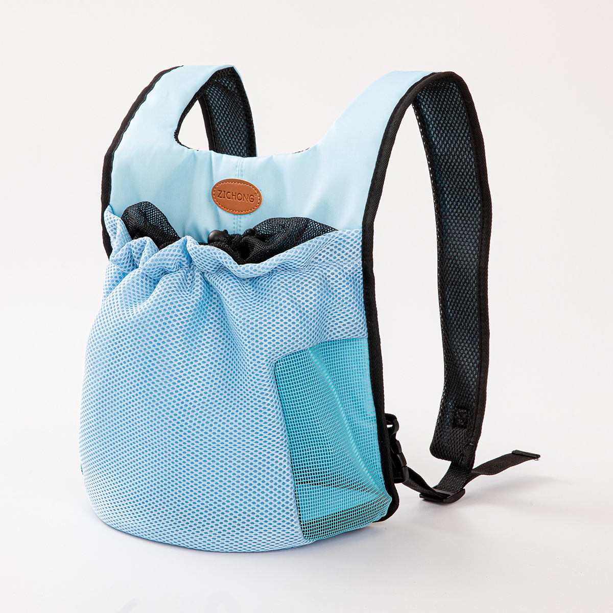 V888-ELOSUNG33823-202509011326-00 L Blue Hands-Free Pet Carrier Backpack for Small Dogs & Cats - Breathable Chest Pack for Outdoor Travel & Hiking - Image 1