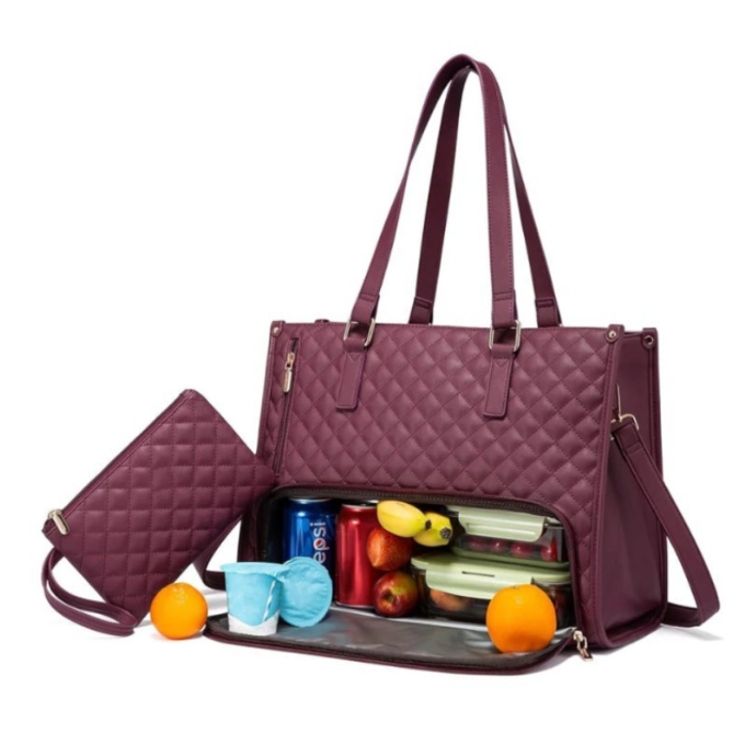 V888-ELOSUNG34241-202506241125-00 Wine red Insulated Lunch Bag and Laptop Cooler - Perfect for Keeping Food Fresh - Image 1