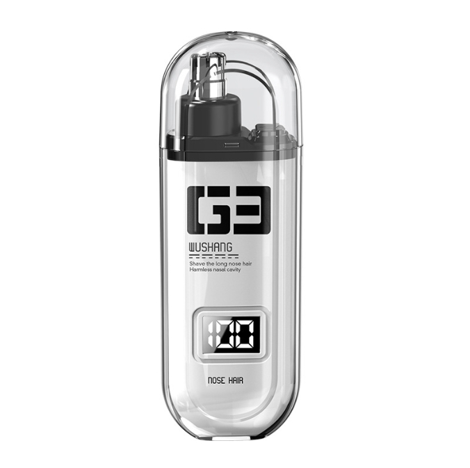 V888-ELOSUNG34379-202507081111-00 White Painless Electric Nose & Ear Hair Trimmer - USB-C Rechargeable Grooming Tool with LED Battery Display for Men and Women - Image 1