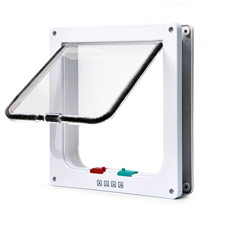 V888-ELOSUNG34389-202507090941-00 Secure 4-Way Locking Pet Door for Cats & Small Dogs - Easy Access Flap for Doors, Walls & Glass(Size M) - Image 1