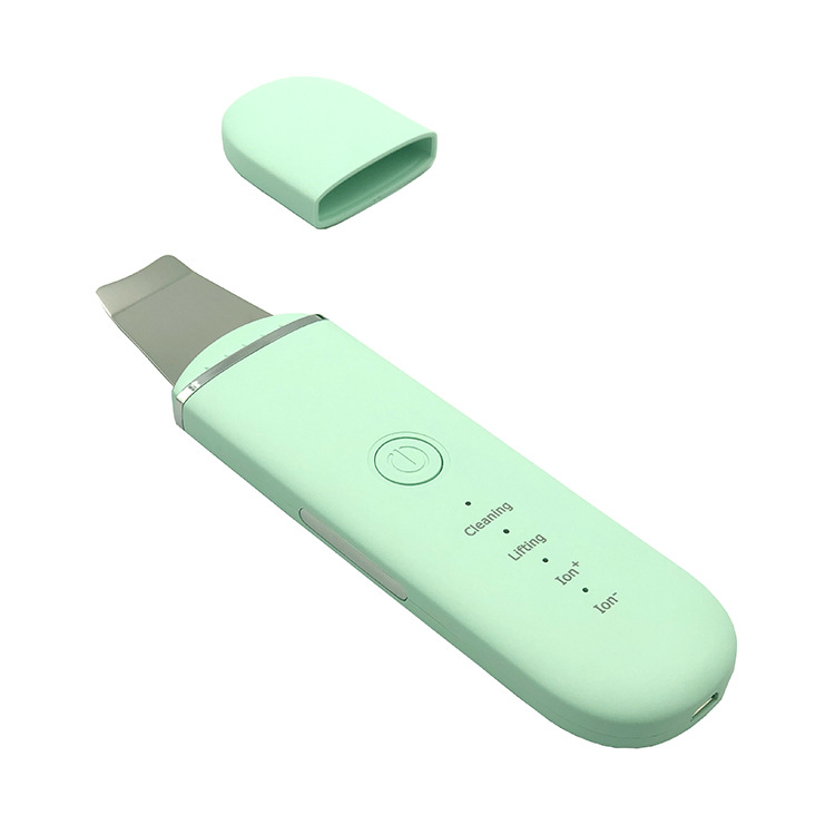 V888-ELOSUNG34539-202507281652-00 Green Professional Ultrasonic Skin Scrubber - 4-in-1 Facial Spatula for Deep Cleaning, Blackhead Removal, and EMS Lifting - Image 1
