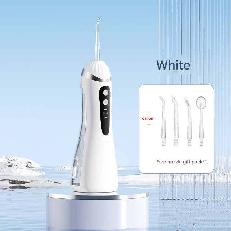 V888-ELOSUNG34542-202508041442-00 White Cordless Water Flosser & Oral Irrigator - Portable Teeth Cleaner with 3 Modes & 4 Jet Tips - Image 1
