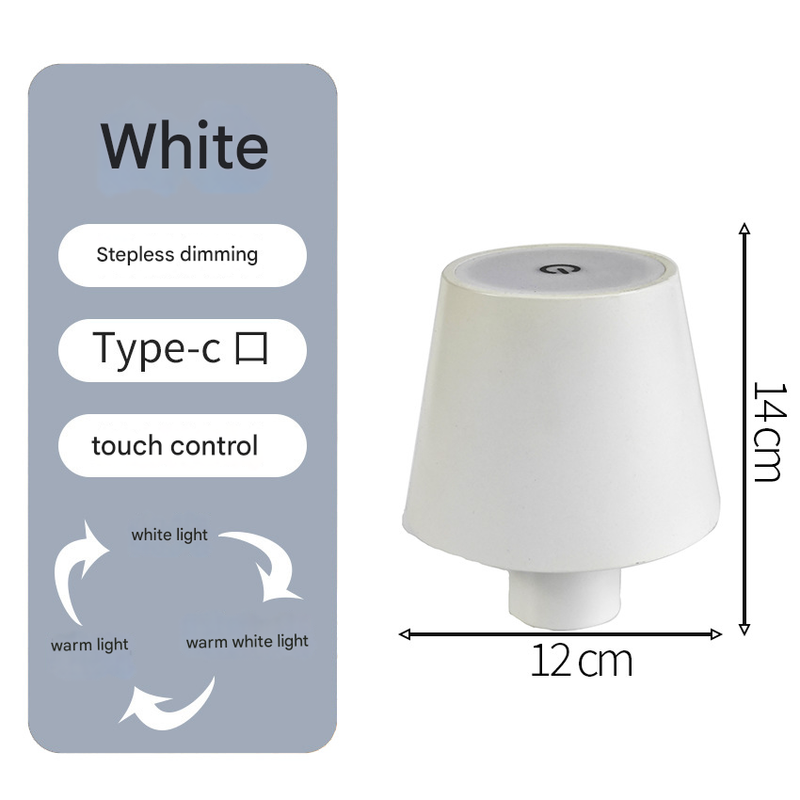 V888-ELOSUNG34593-202507311011-00 Smooth white Cordless LED Bottle Lamp - Rechargeable Touch-Control Table Light with 3 Color Modes for Bar & Home Decor - Image 1