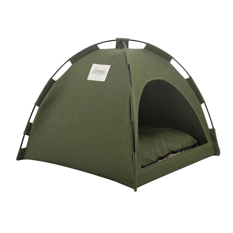 V888-ELOSUNG34615-202509221455-00 Green Premium Portable Pet Tent Bed with Cooling Mat - Breathable Foldable Outdoor Indoor Cat Dog House Shelter for Summer(Size: S) - Image 1