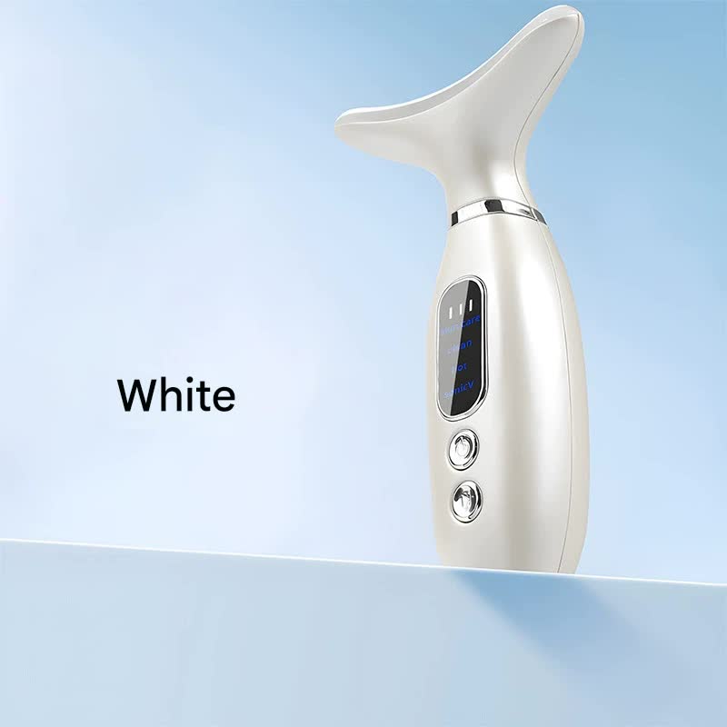V888-ELOSUNG35008-202506191026-00 Multi-Functional Neck & Face Beauty Massager - Constant Heat, Ion Infusion & Sonic Vibration(white) - Image 1