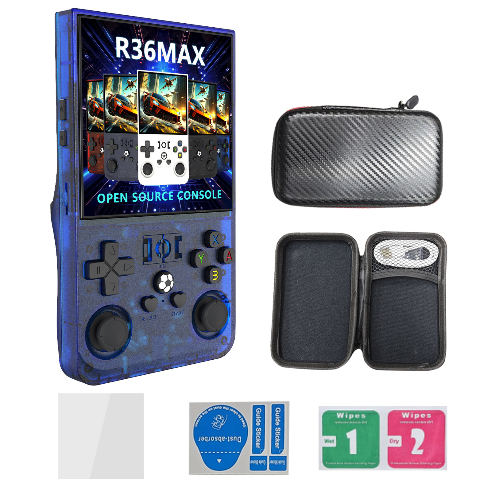 V888-ELOSUNG35099-202506241000-00 R36MAX Handheld Retro Game Console - 4.0 IPS Screen Open Source Linux 4000mAh Battery 30+ Emulators(blue)" - Image 1