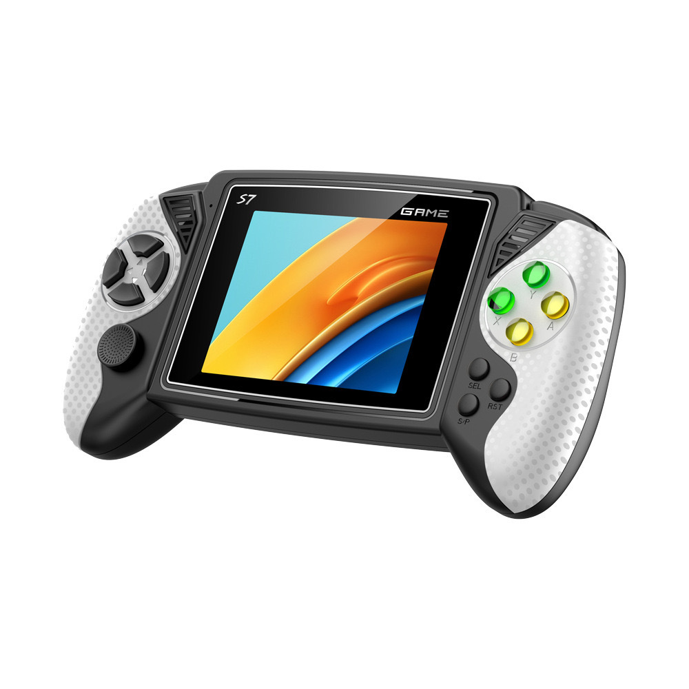 V888-ELOSUNG35103-202506241001-00 S7 Trendy Joystick Handheld Game Console - 620 Built-in Games, TV Output, Crystal Buttons & 2-Player Support(white) - Image 1
