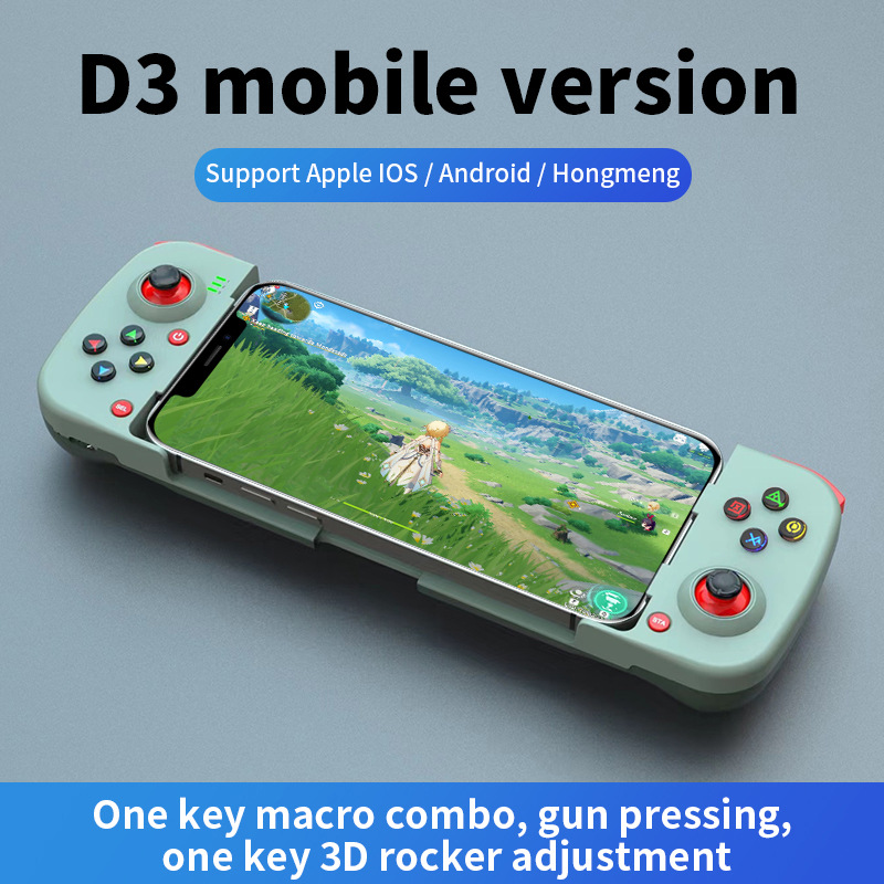 V888-ELOSUNG35114-202506241008-00 Portable Telescopic Mobile Game Controller - Bluetooth 5.0, iOS/Android/PC Compatible, 400mAh Battery(green) - Image 1