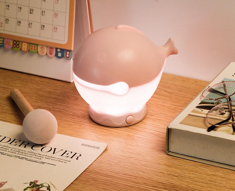 V888-ELOSUNG35206-202506241105-00 Portable rechargeable tapping control night light- 3-Level Dimmable Bedside Lamp(pink) - Image 1