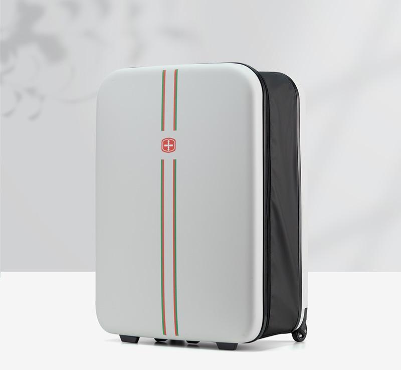 V888-ELOSUNG35241-202506241121-00 Compact Expandable Foldable Luggage - Reinforced Alloy Handle & Silent Wheels(white) - Image 1