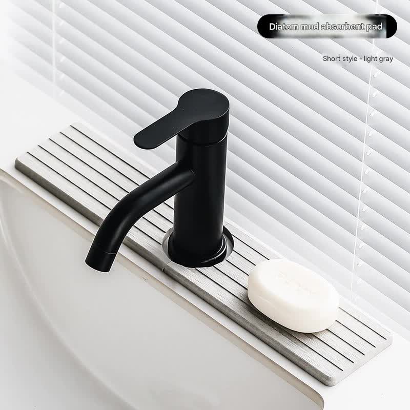 V888-ELOSUNG35397-202506301016-00 Diatom Mud Faucet Splash Guard & Absorbent Mat - Quick Dry, Non-Slip Sink Organizer(light grey) - Image 1